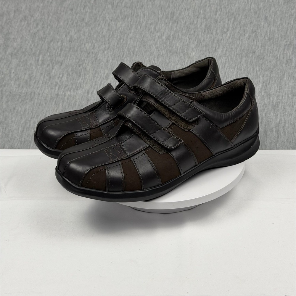 APEX Conform Womens 10M Brown Leather Double Strap Comfort Shoes